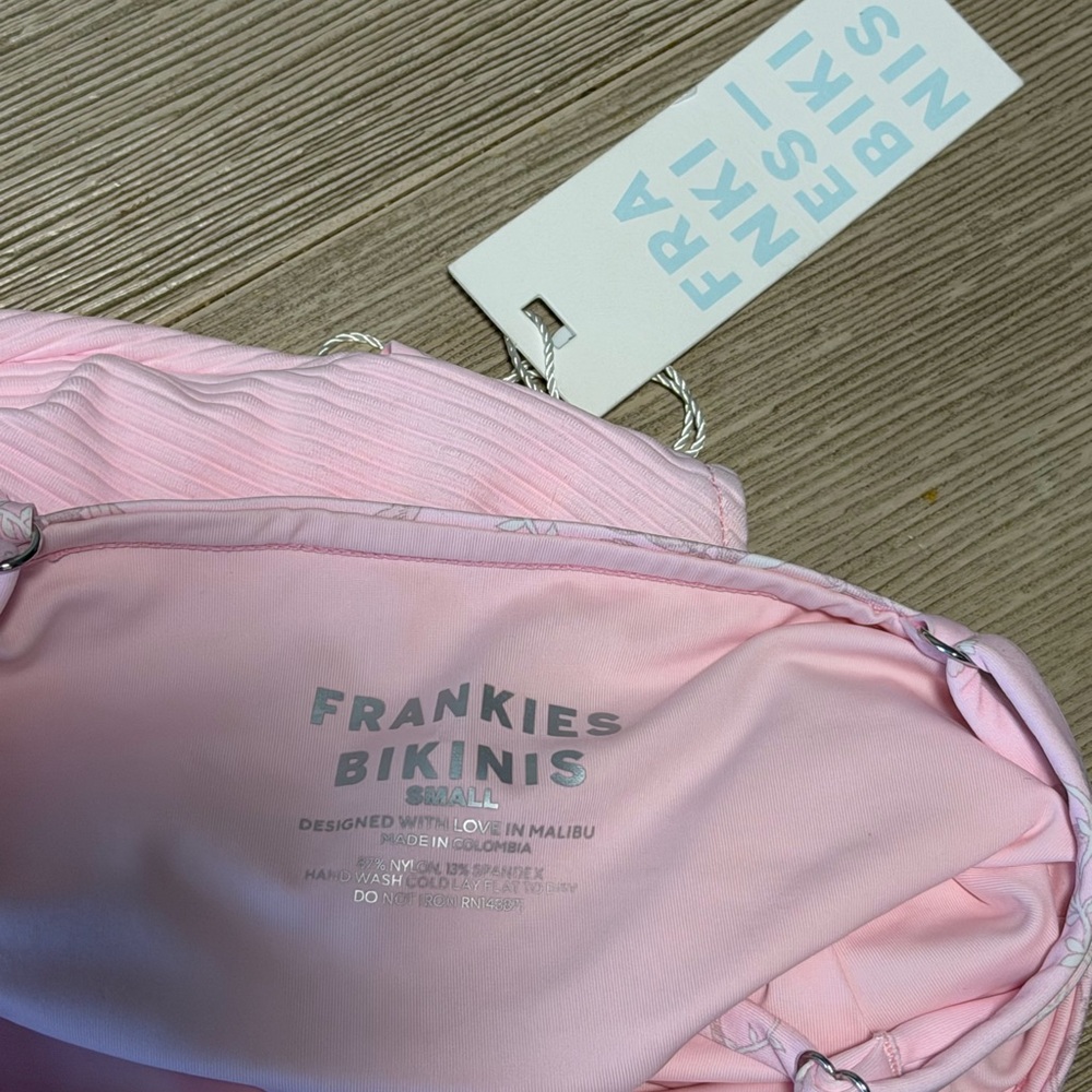 Frankie's Bikinis Light Pink Thea Ribbed One-Piece Cutout Swimsuit in Aurora - Picture 5 of 9